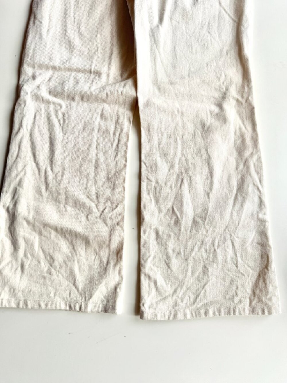 YERSE Ivory White 100% Organic Cotton Denim Mid Rise Wide Leg Jeans, Size M - Picture 10 of 15